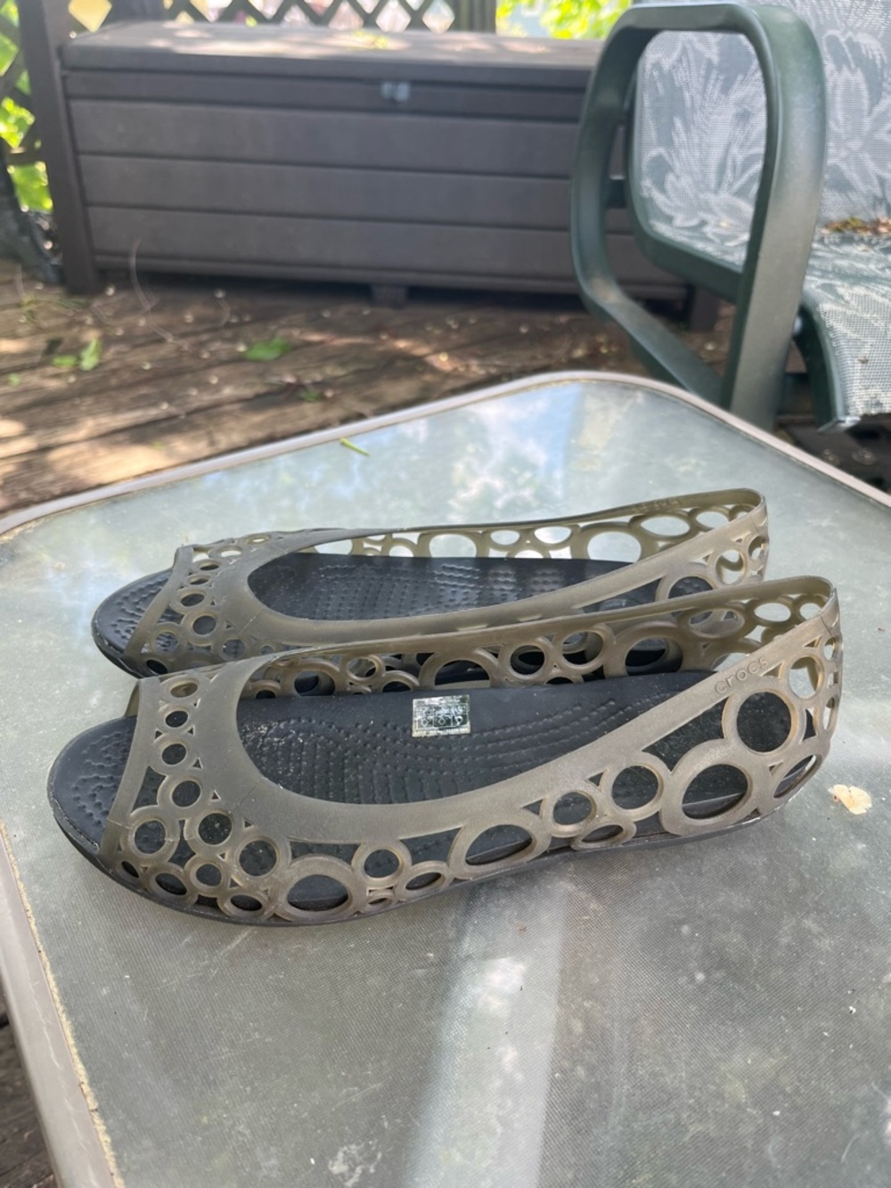 Crocs Flats Adrina Green Slip On Size 8